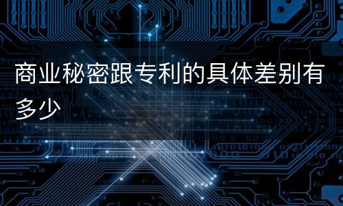 商业秘密跟专利的具体差别有多少