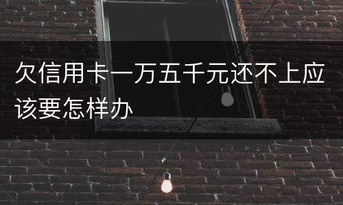欠信用卡一万五千元还不上应该要怎样办