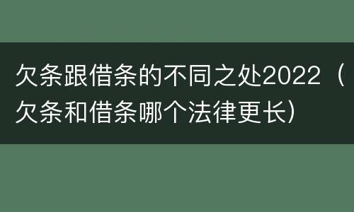 欠条跟借条的不同之处2022（欠条和借条哪个法律更长）