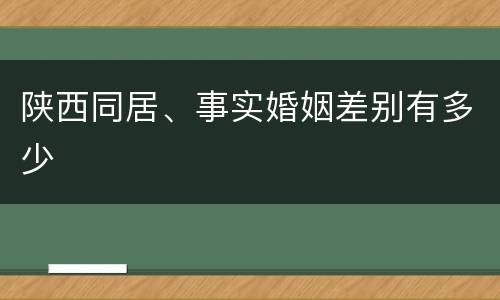 陕西同居、事实婚姻差别有多少
