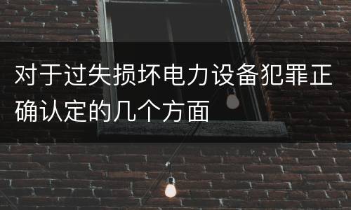对于过失损坏电力设备犯罪正确认定的几个方面