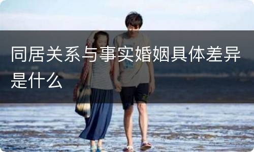 同居关系与事实婚姻具体差异是什么