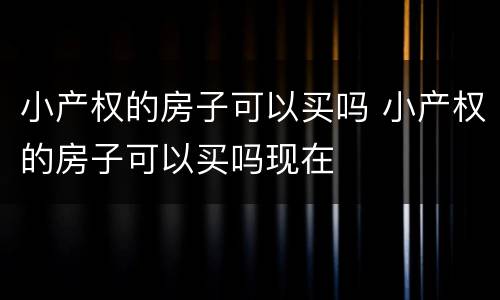 小产权的房子可以买吗 小产权的房子可以买吗现在