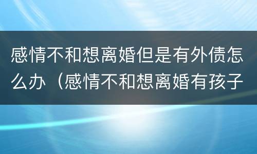 感情不和想离婚但是有外债怎么办（感情不和想离婚有孩子怎么办）