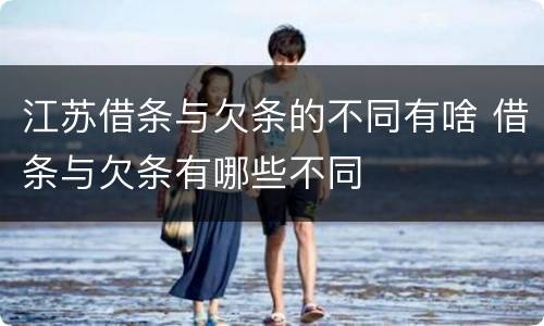 江苏借条与欠条的不同有啥 借条与欠条有哪些不同