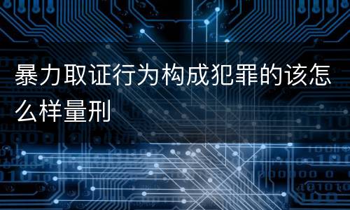 暴力取证行为构成犯罪的该怎么样量刑