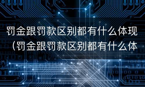 罚金跟罚款区别都有什么体现（罚金跟罚款区别都有什么体现呢）