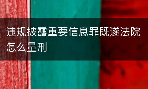 违规披露重要信息罪既遂法院怎么量刑