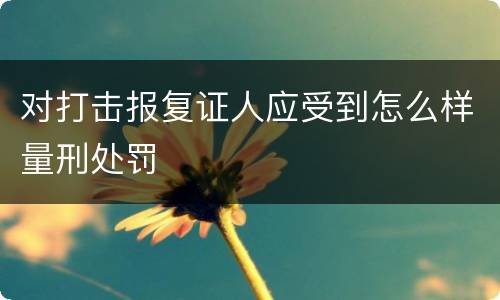 对打击报复证人应受到怎么样量刑处罚