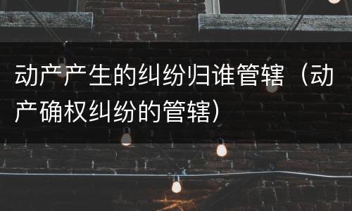 动产产生的纠纷归谁管辖（动产确权纠纷的管辖）