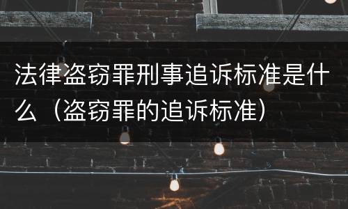 法律盗窃罪刑事追诉标准是什么（盗窃罪的追诉标准）