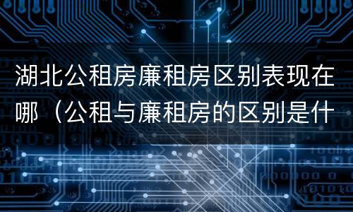 湖北公租房廉租房区别表现在哪（公租与廉租房的区别是什么）