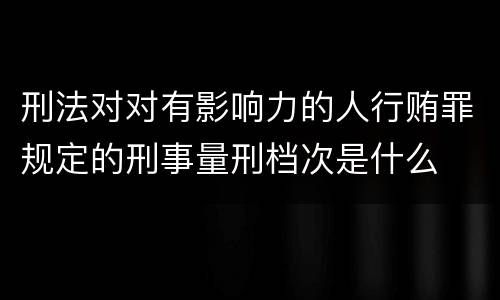 刑法对对有影响力的人行贿罪规定的刑事量刑档次是什么