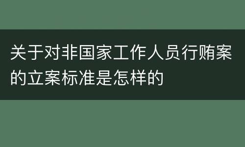 关于对非国家工作人员行贿案的立案标准是怎样的