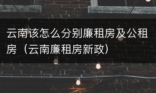 云南该怎么分别廉租房及公租房（云南廉租房新政）