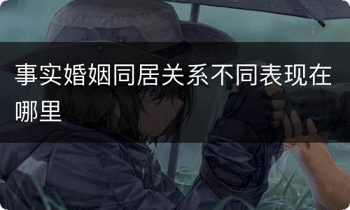 事实婚姻同居关系不同表现在哪里