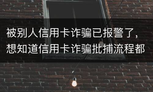 被别人信用卡诈骗已报警了，想知道信用卡诈骗批捕流程都有哪些