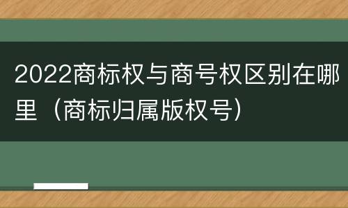 2022商标权与商号权区别在哪里（商标归属版权号）