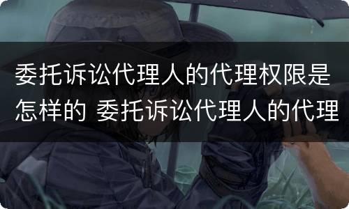委托诉讼代理人的代理权限是怎样的 委托诉讼代理人的代理权限是怎样的呢