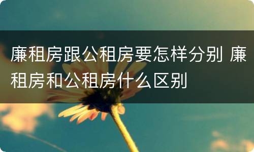 廉租房跟公租房要怎样分别 廉租房和公租房什么区别