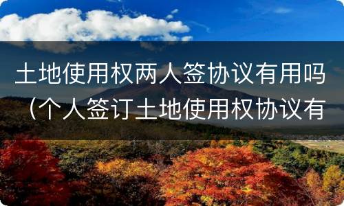 土地使用权两人签协议有用吗（个人签订土地使用权协议有效吗?）