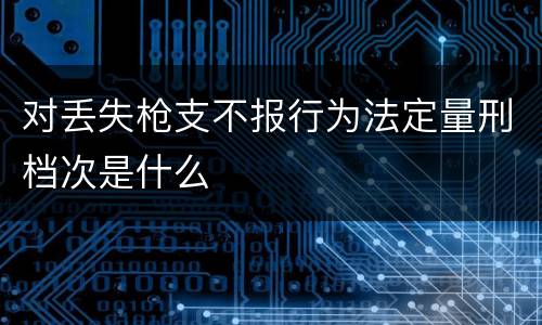 对丢失枪支不报行为法定量刑档次是什么