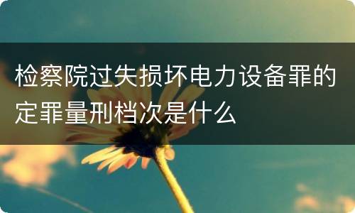 检察院过失损坏电力设备罪的定罪量刑档次是什么