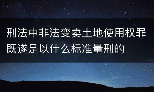 刑法中非法变卖土地使用权罪既遂是以什么标准量刑的