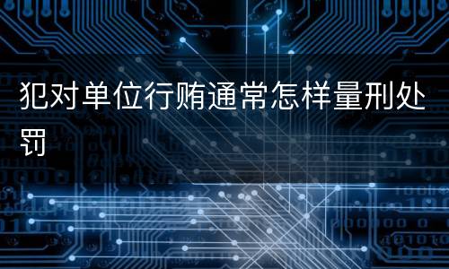 犯对单位行贿通常怎样量刑处罚
