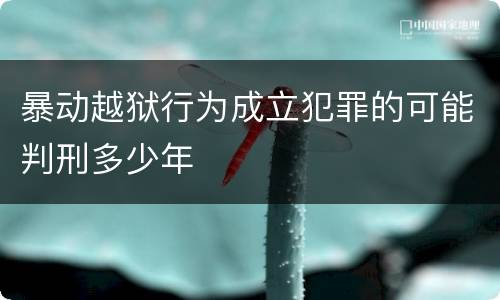暴动越狱行为成立犯罪的可能判刑多少年