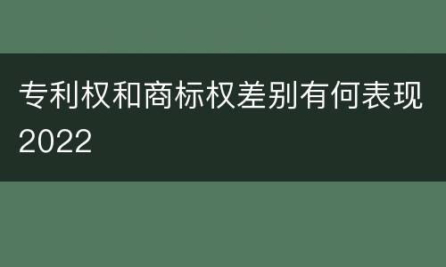 专利权和商标权差别有何表现2022