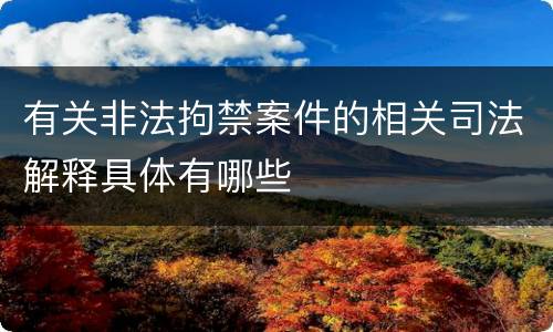 有关非法拘禁案件的相关司法解释具体有哪些