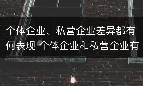 个体企业、私营企业差异都有何表现 个体企业和私营企业有什么联系?