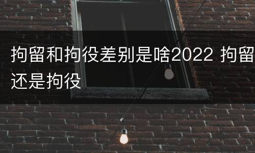 拘留和拘役差别是啥2022 拘留还是拘役