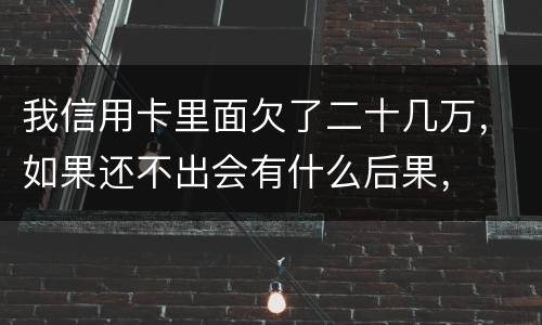 我信用卡里面欠了二十几万，如果还不出会有什么后果，