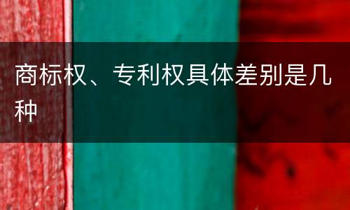 商标权、专利权具体差别是几种