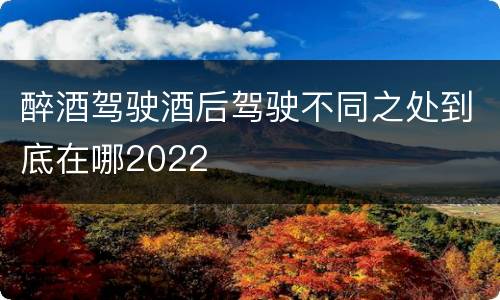 醉酒驾驶酒后驾驶不同之处到底在哪2022