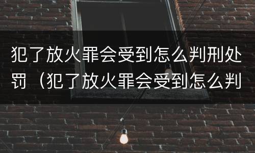犯了放火罪会受到怎么判刑处罚（犯了放火罪会受到怎么判刑处罚吗）