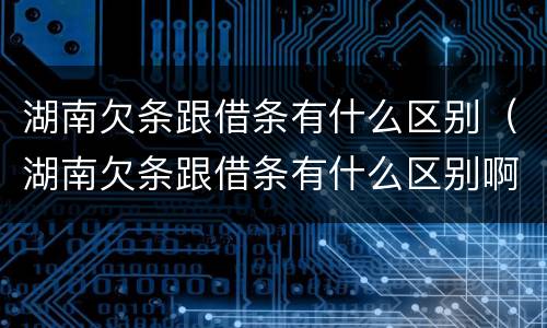 湖南欠条跟借条有什么区别（湖南欠条跟借条有什么区别啊）