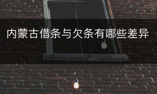内蒙古借条与欠条有哪些差异