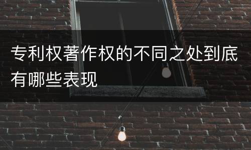 专利权著作权的不同之处到底有哪些表现