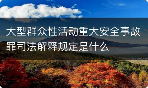 大型群众性活动重大安全事故罪司法解释规定是什么