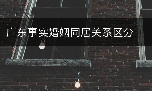 广东事实婚姻同居关系区分