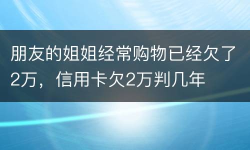 朋友的姐姐经常购物已经欠了2万，信用卡欠2万判几年