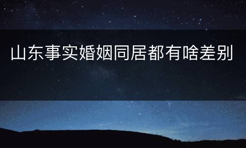 山东事实婚姻同居都有啥差别