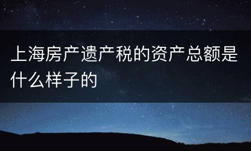 上海房产遗产税的资产总额是什么样子的