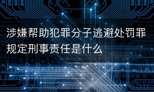 涉嫌帮助犯罪分子逃避处罚罪规定刑事责任是什么
