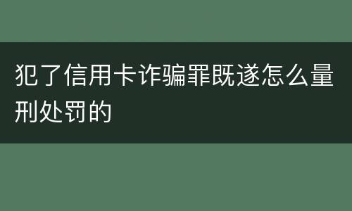 犯了信用卡诈骗罪既遂怎么量刑处罚的