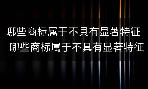 哪些商标属于不具有显著特征 哪些商标属于不具有显著特征的商品