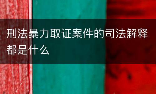 刑法暴力取证案件的司法解释都是什么